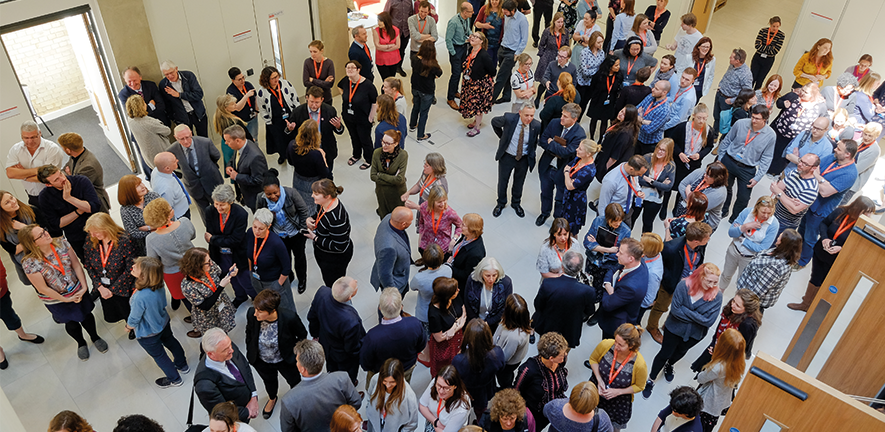 Student Services Centre opening people in a room seen from above